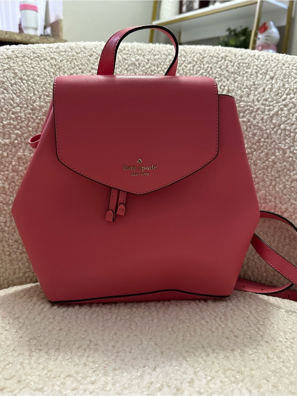 kate spade Pink Saffiano Leather Mini Backpack